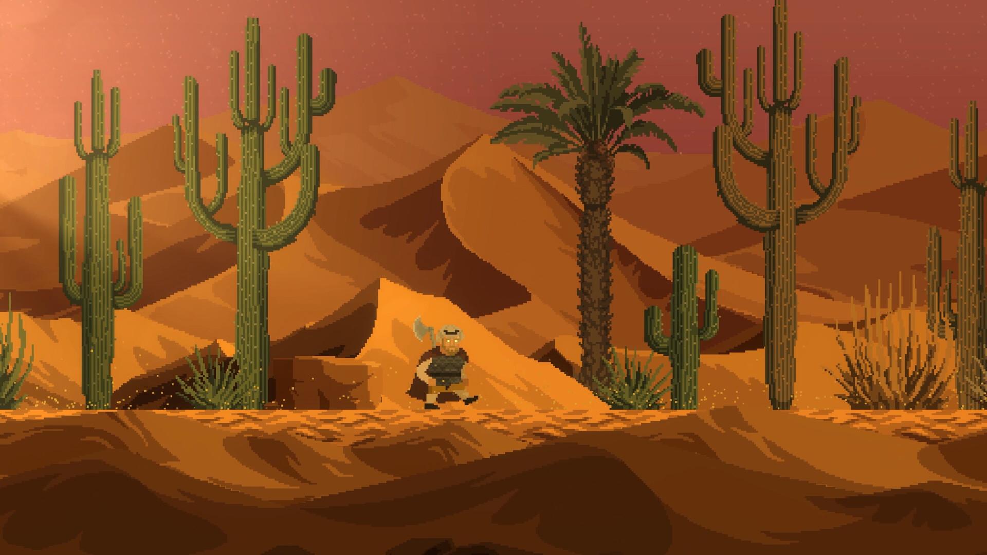 The desert worlds through the runegates. Screenshot: Gameclaw Studio.
