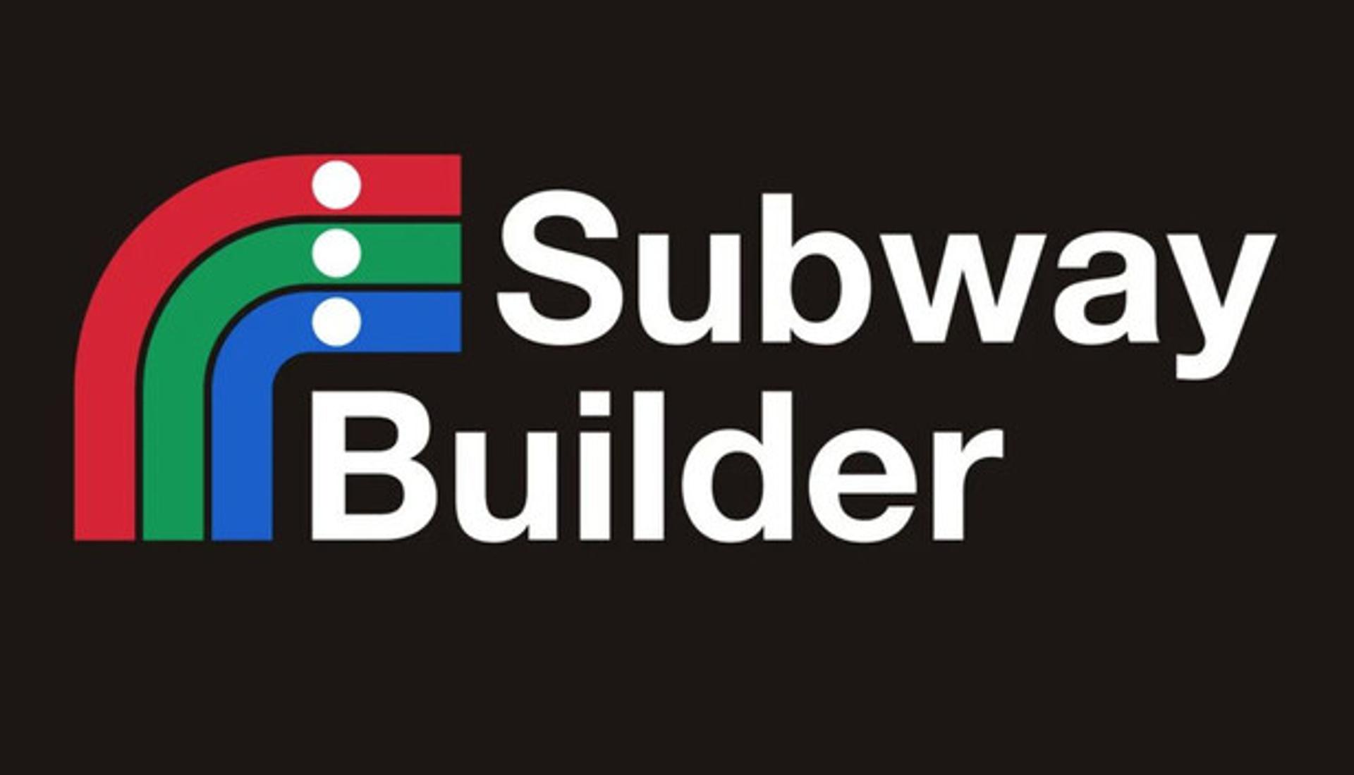 Subway Builder official Steam art, a transit-map logo on black