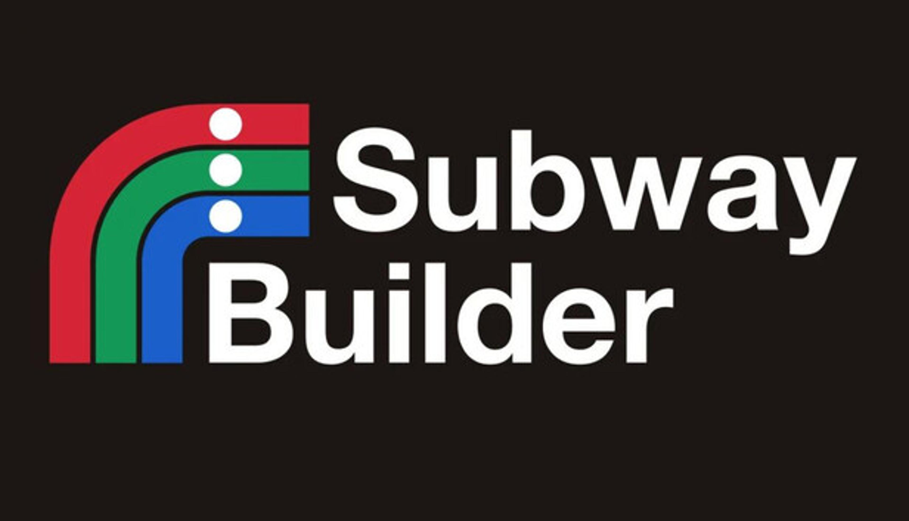 Subway Builder official Steam art, a transit-map logo on black