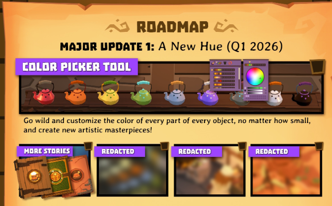 The Q1 2026 roadmap card announcing the colour picker tool