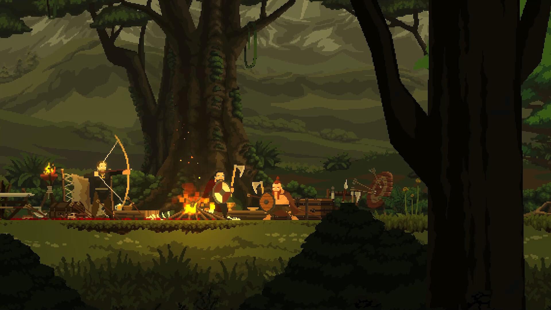 Skirmishes under the big tree: readable, chunky, occasionally choppy. Screenshot: Gameclaw Studio.