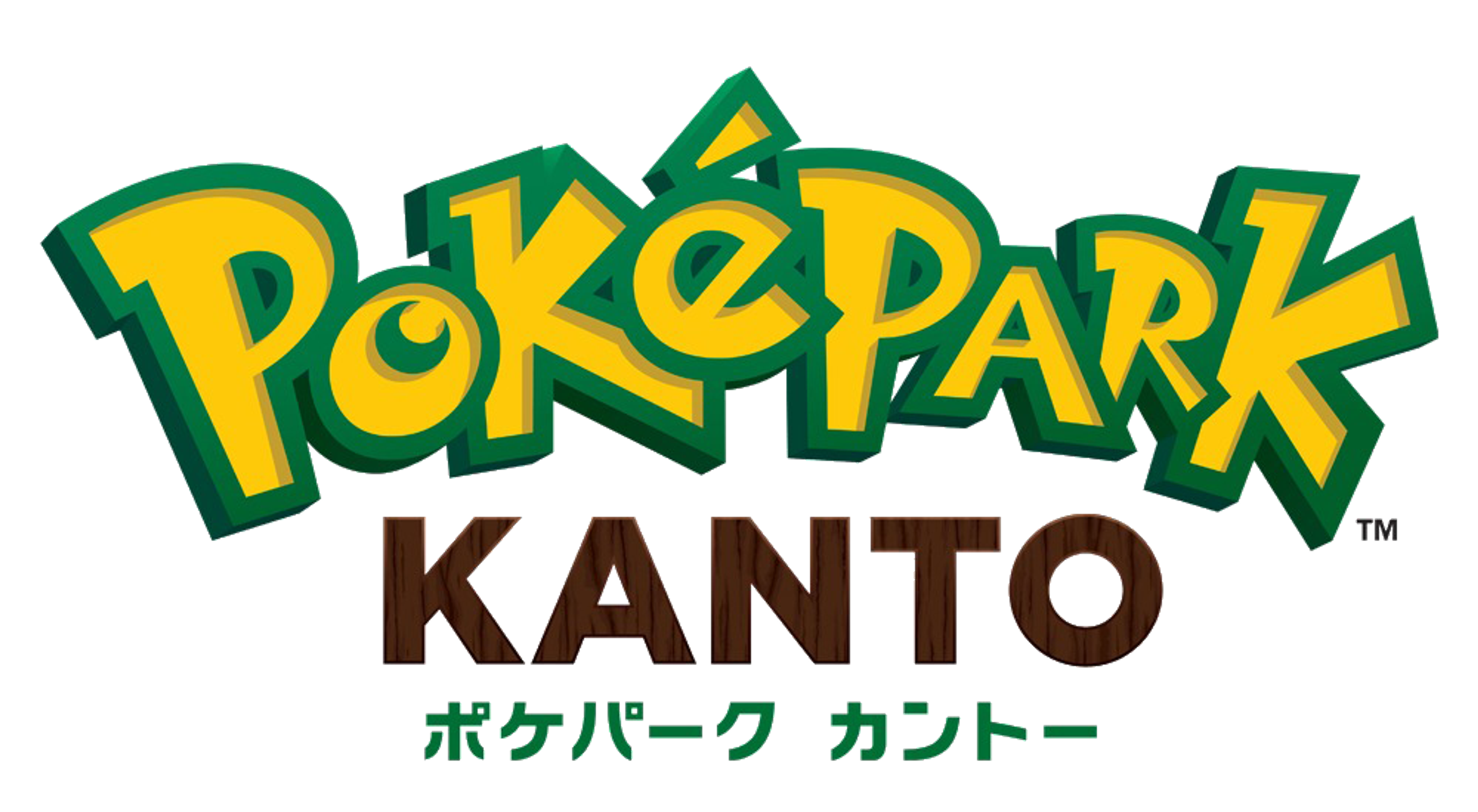 The PokePark Kanto logo in yellow and green lettering