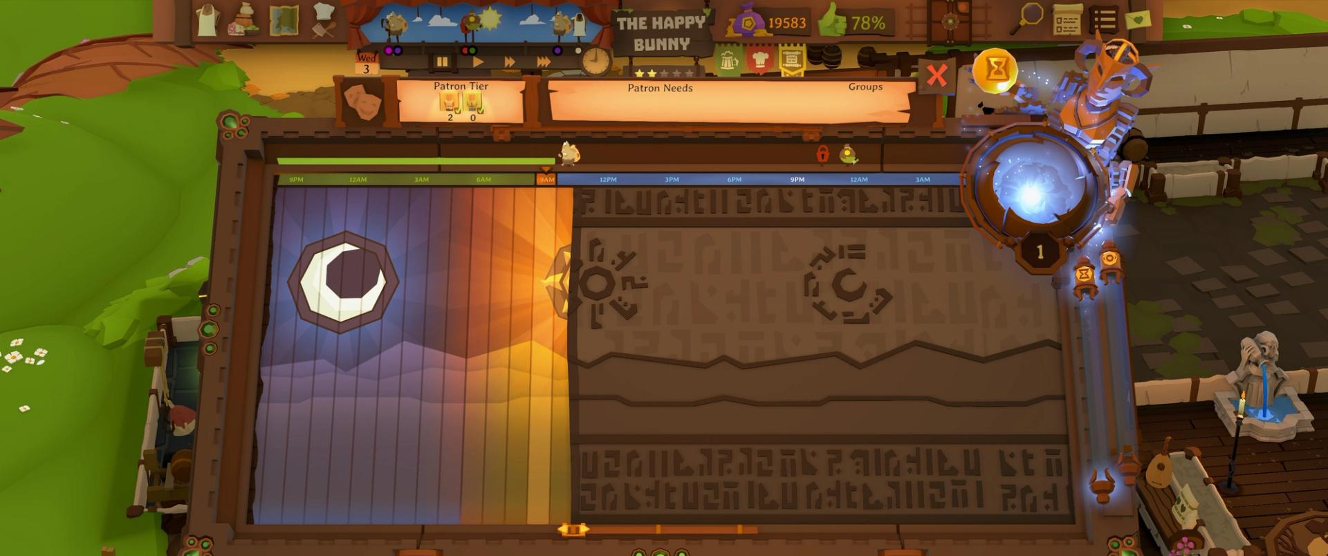 The tavern sign editor showing a crescent moon design