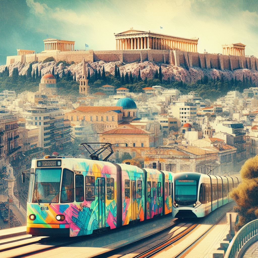 תמונה של תחבורה ציבורית באתונה