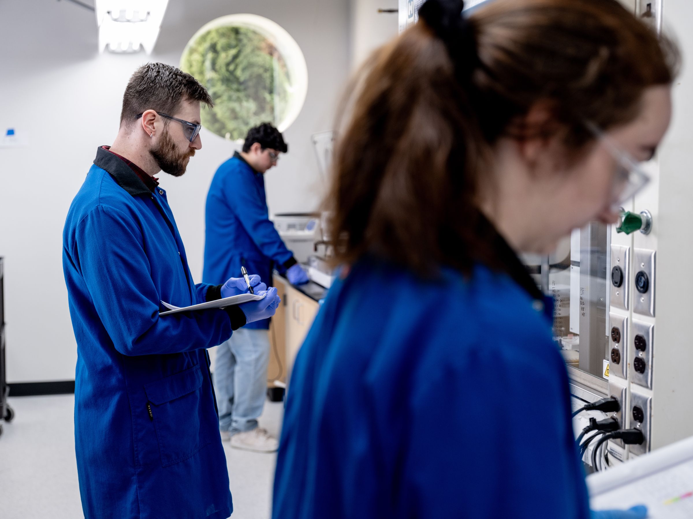 Scientists work in lab