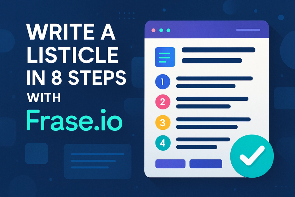 Write a listicle in 8 steps with Frase.io | Frase.io