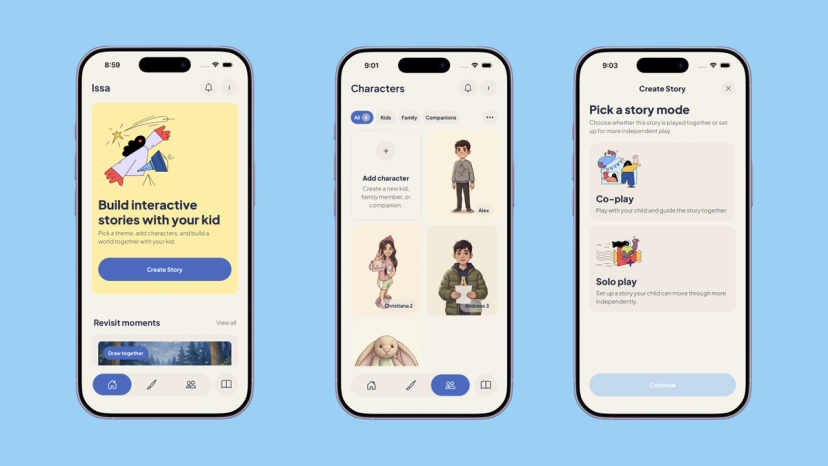 Mobile interface of the Alongside app. 