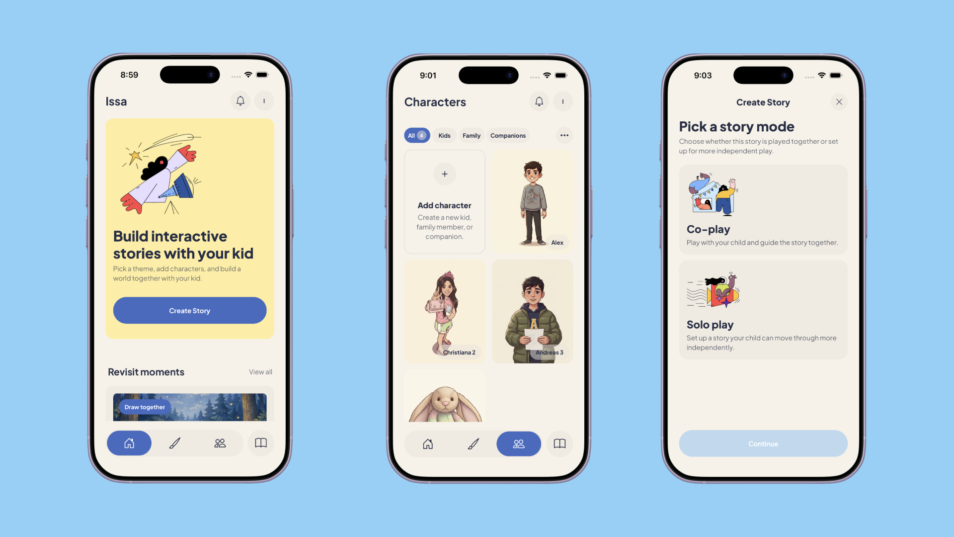 Mobile interface of the Alongside app.