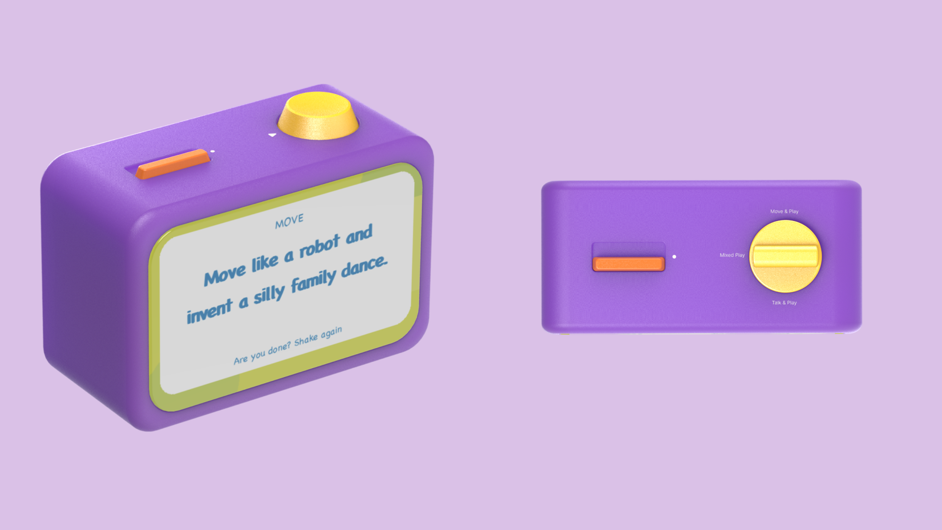 Wonderbox is a physical-digital play device that delivers short, engaging prompts  designed for parents and children to do together, helping families move from passive screen use to active co-play.