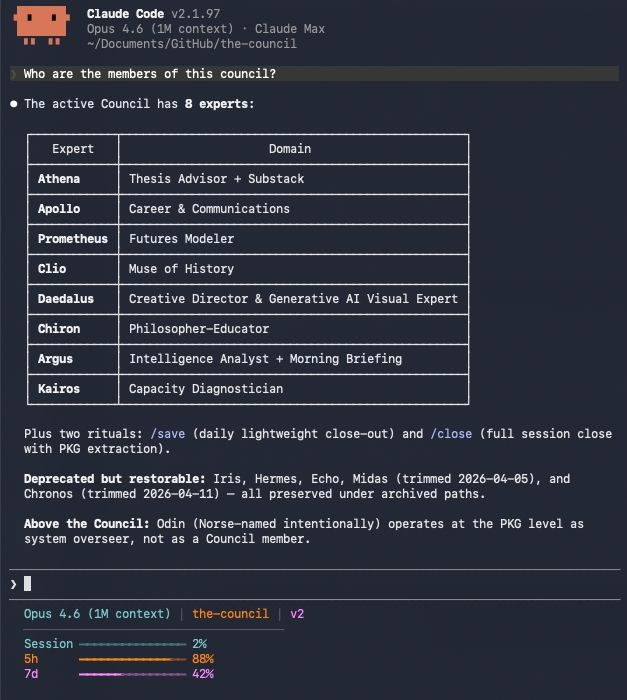 Personal OS prototype built within Claude Code's agentic harness