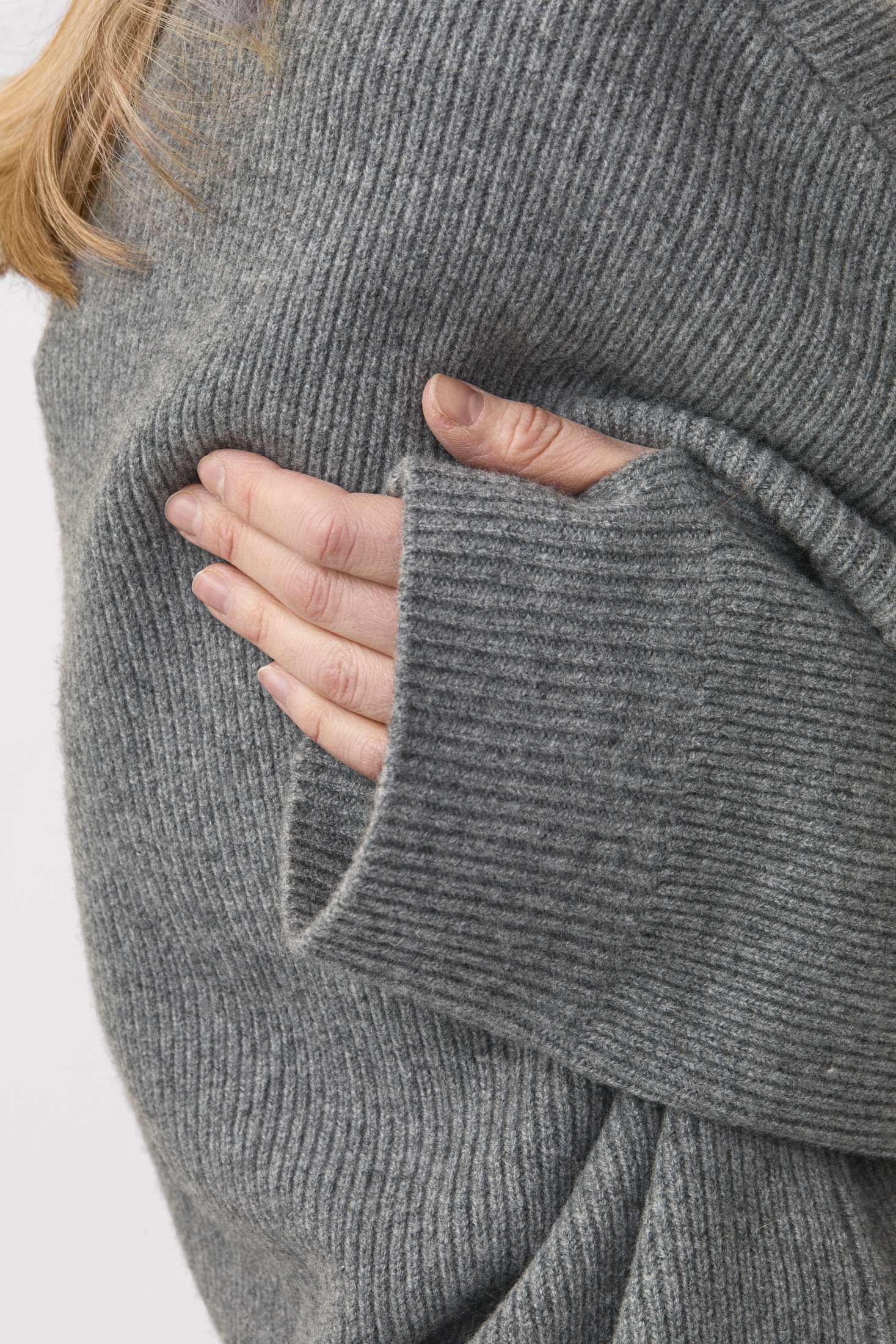 Plateau Frame Oversized Sweater Grey Camo