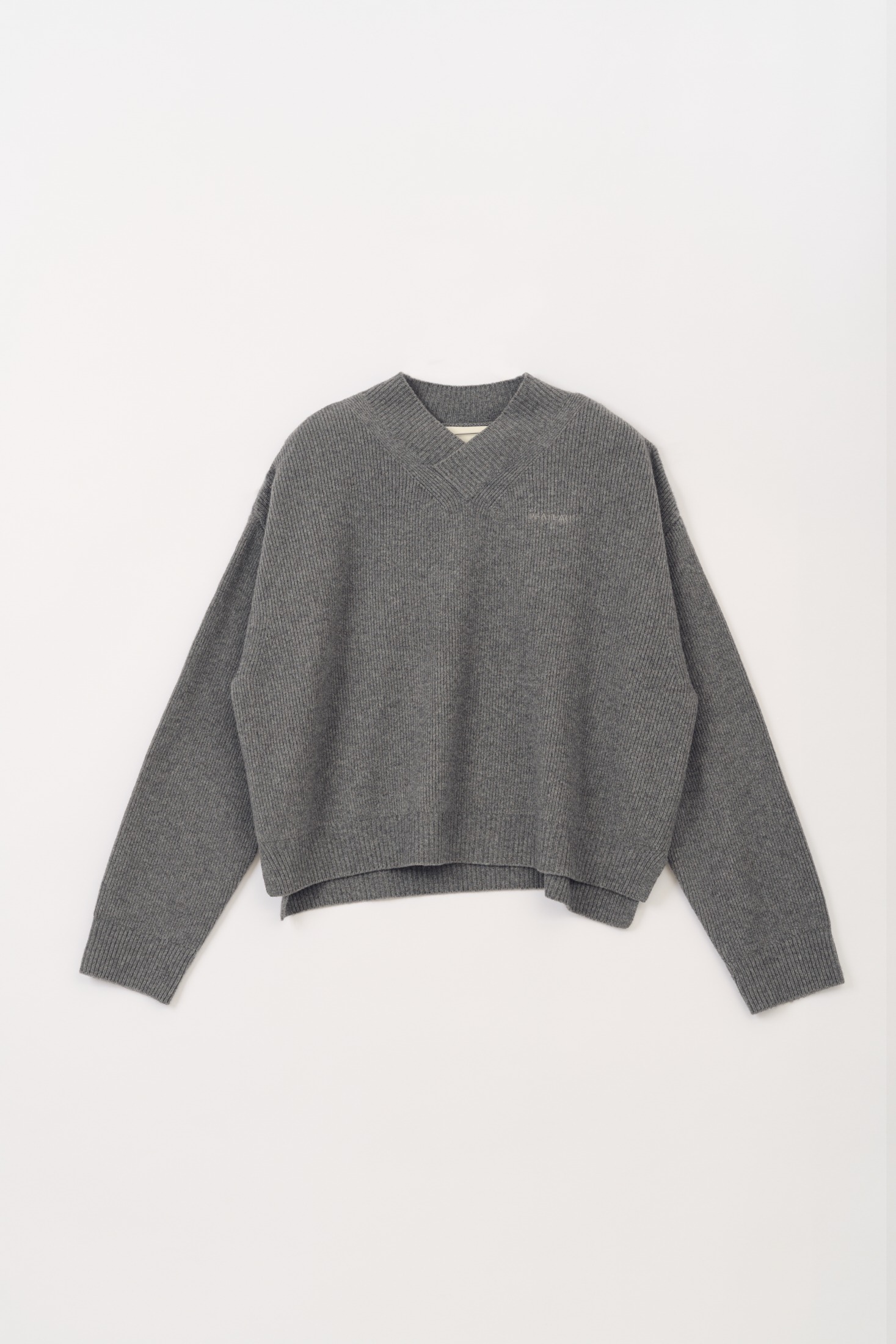 Plateau Frame Oversized Sweater Grey Camo