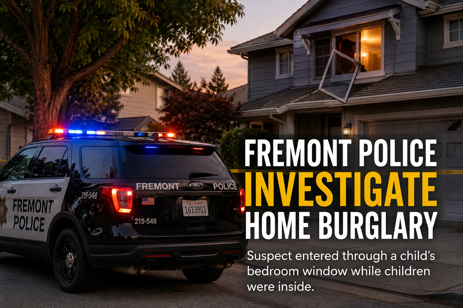 Fremont Police Investigate Home Burglary After Suspect Enters Through Child’s Bedroom Window