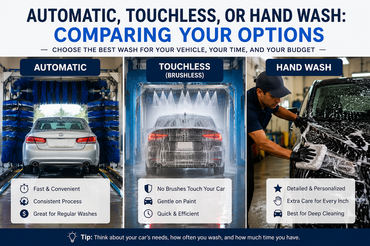 Automatic, Touchless, or Hand Wash: Comparing Your Options
