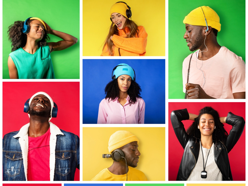 people listening to music and happy 