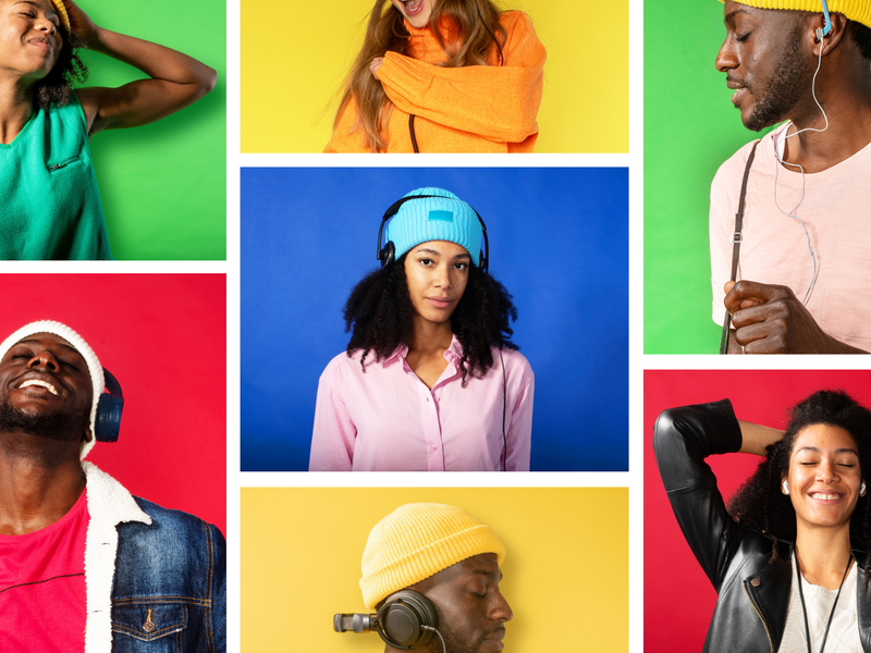 people listening to music and happy 