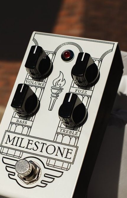 Mad Professor Milestone Fuzz Handwired on outdoor stone in sunlight, lifestyle scene