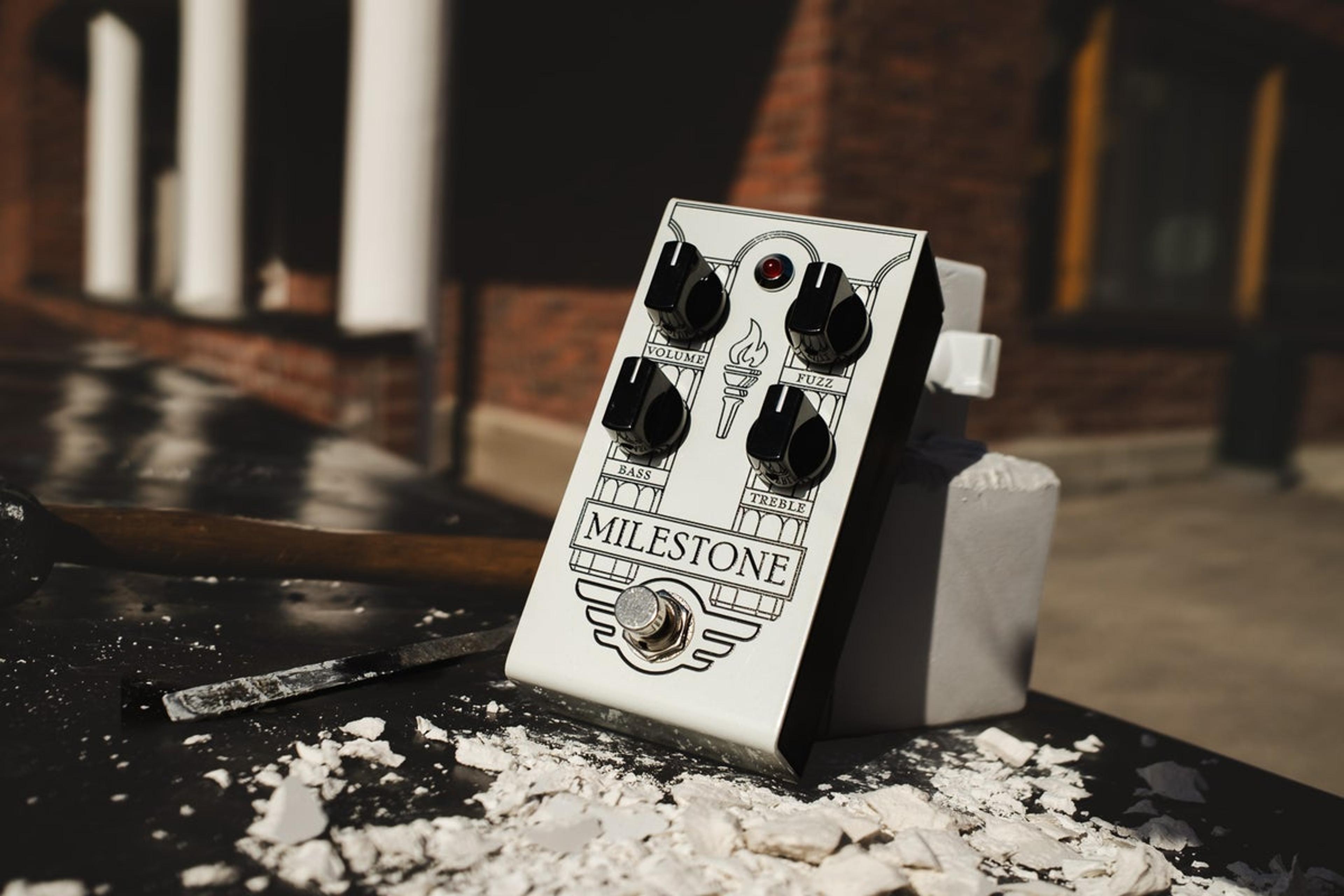 Mad Professor Milestone Fuzz Handwired, outdoor lifestyle photo with construction props