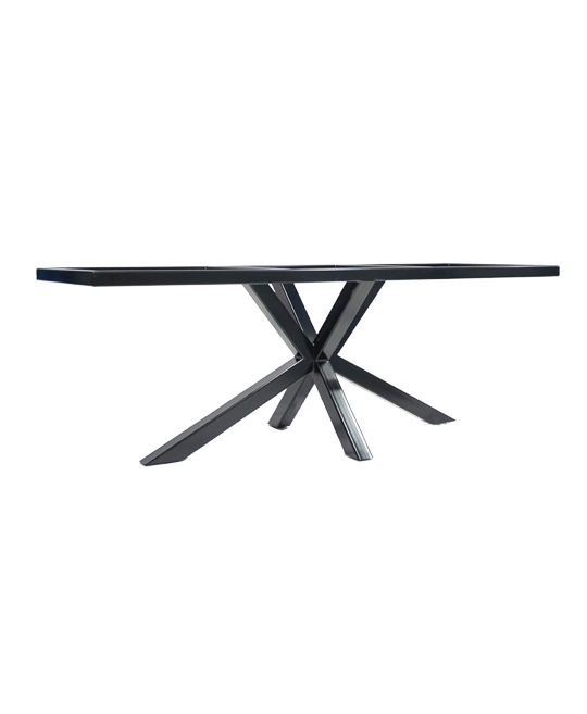 Amelie rectangular black steel table base