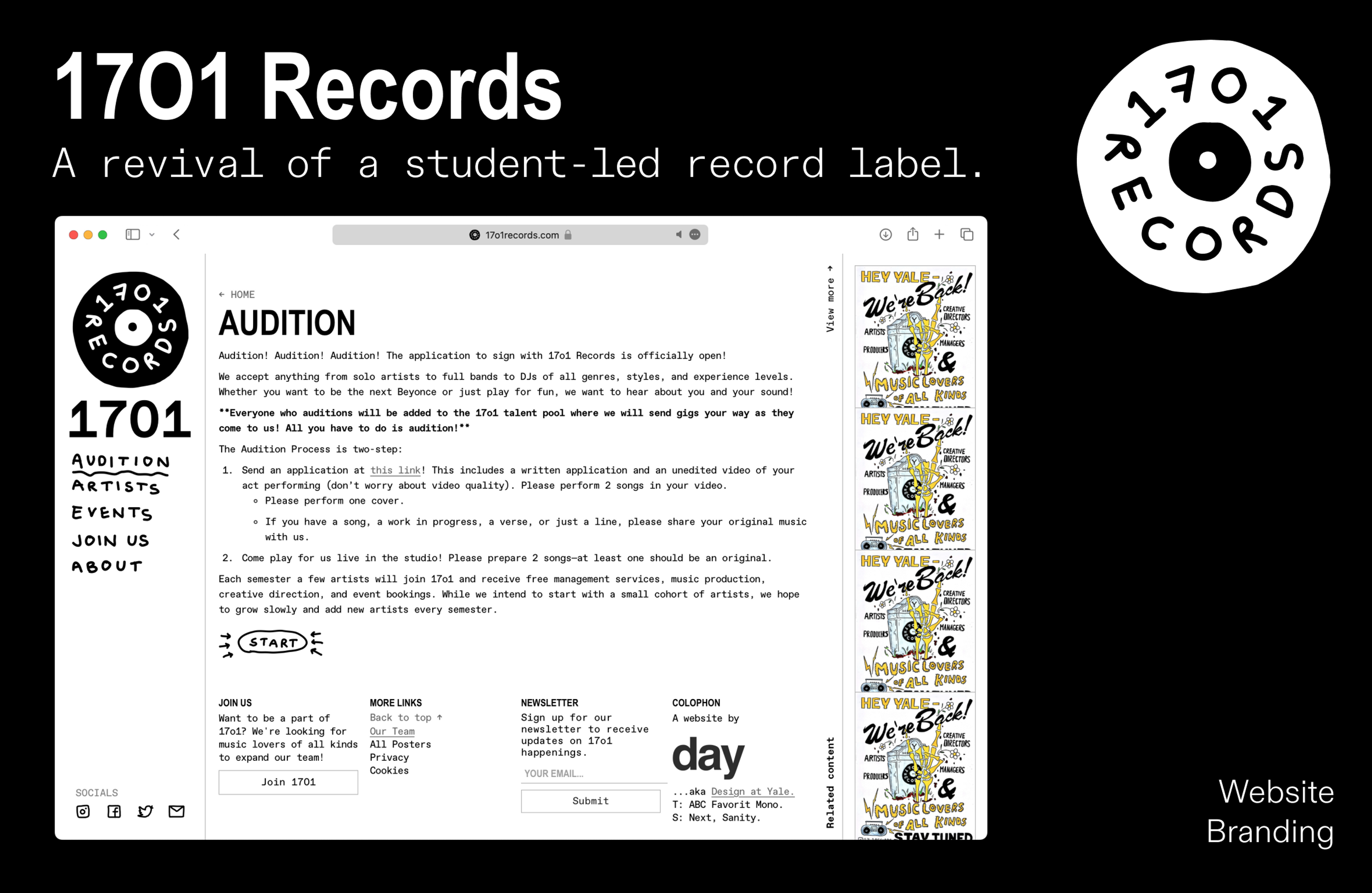 The 17o1 Records website.
