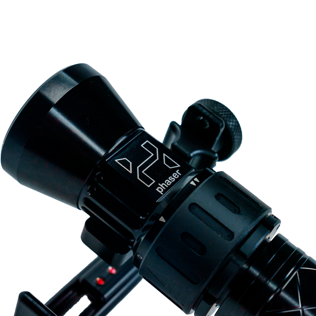 Close-up of Halcyon Phaser rotating control ring and folding hand mount