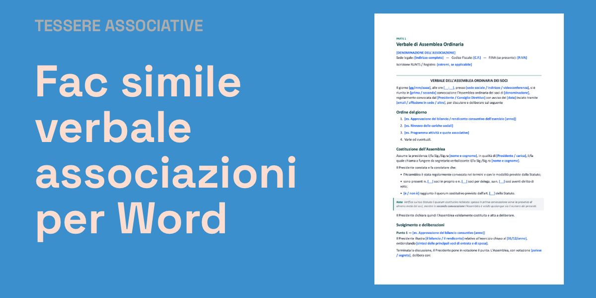 Fac simile verbale associazioni per Word