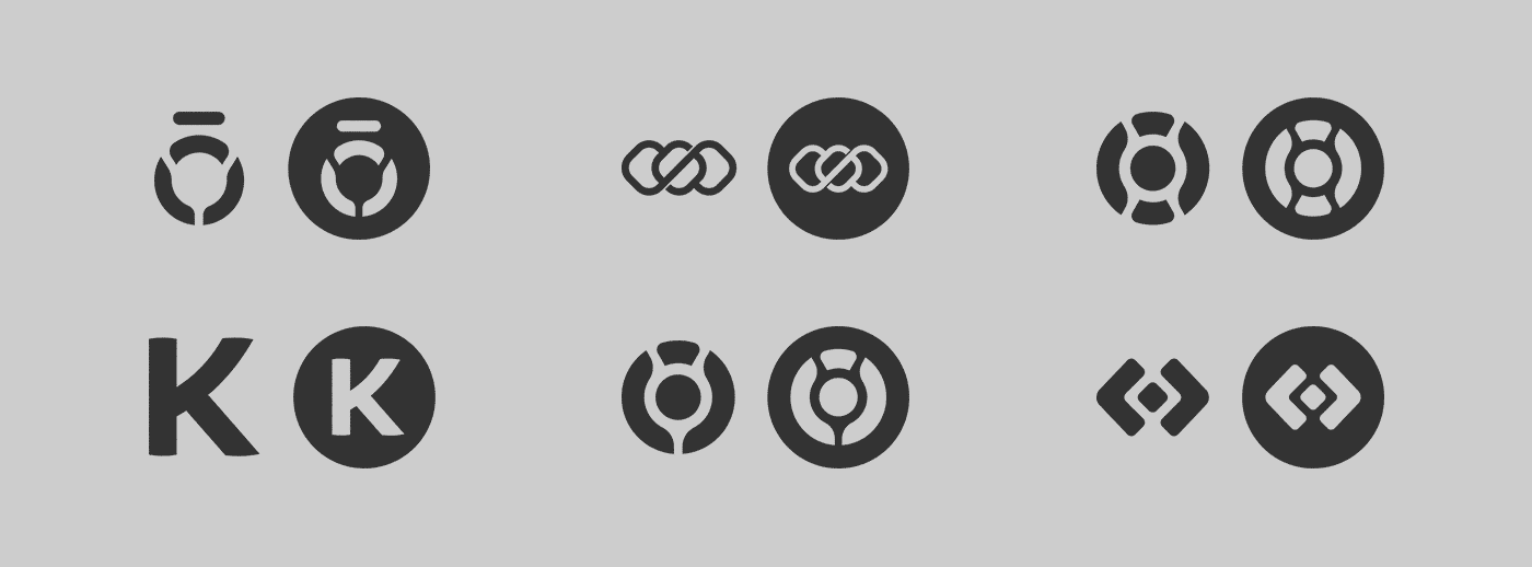 First six logo concepts