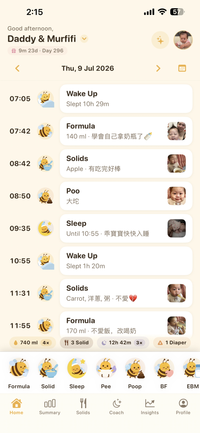 MamaBee home timeline