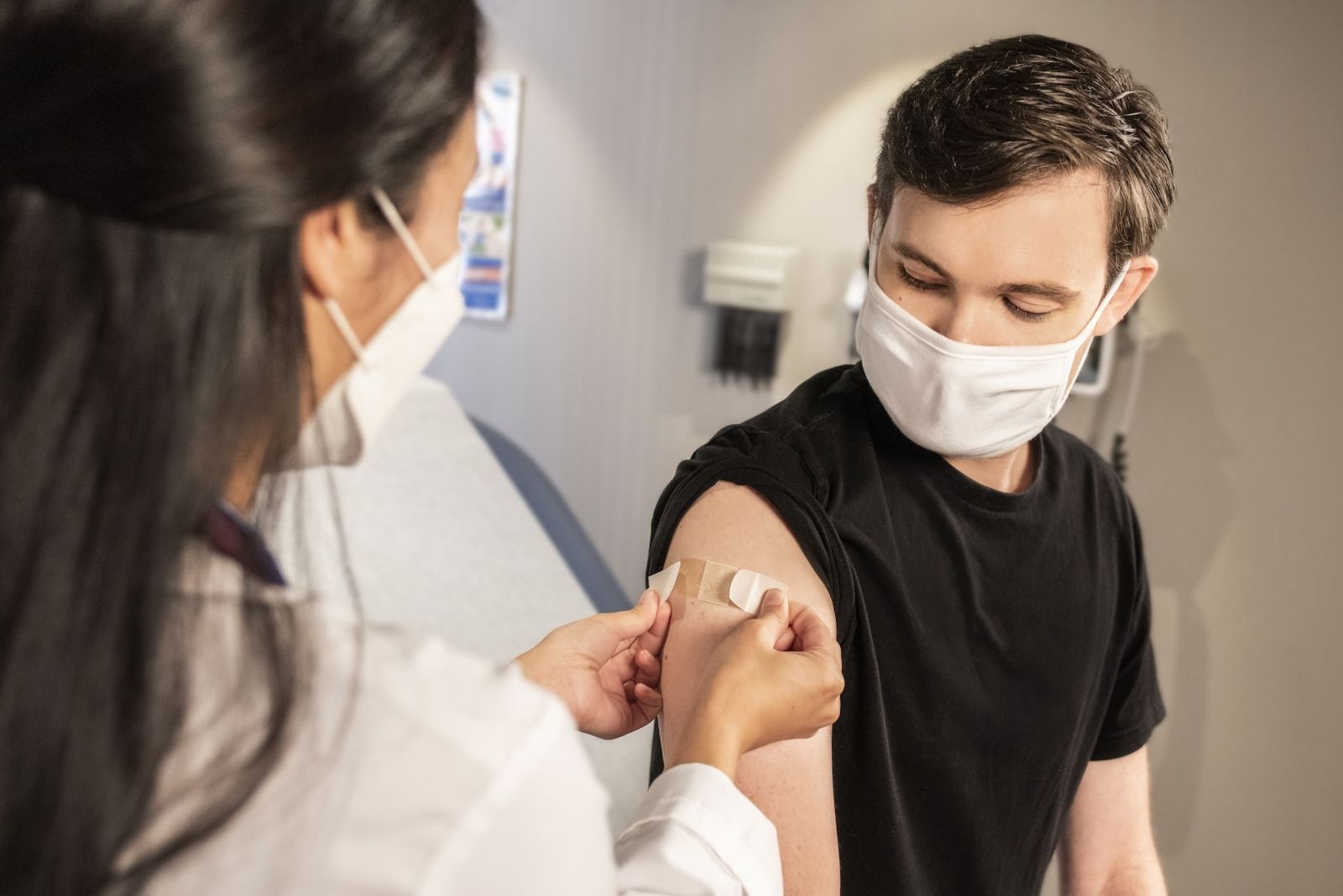Patient taking vaccine