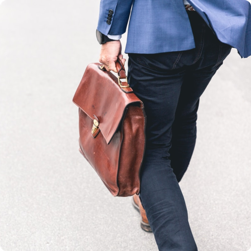 businessman with a leather briefcase