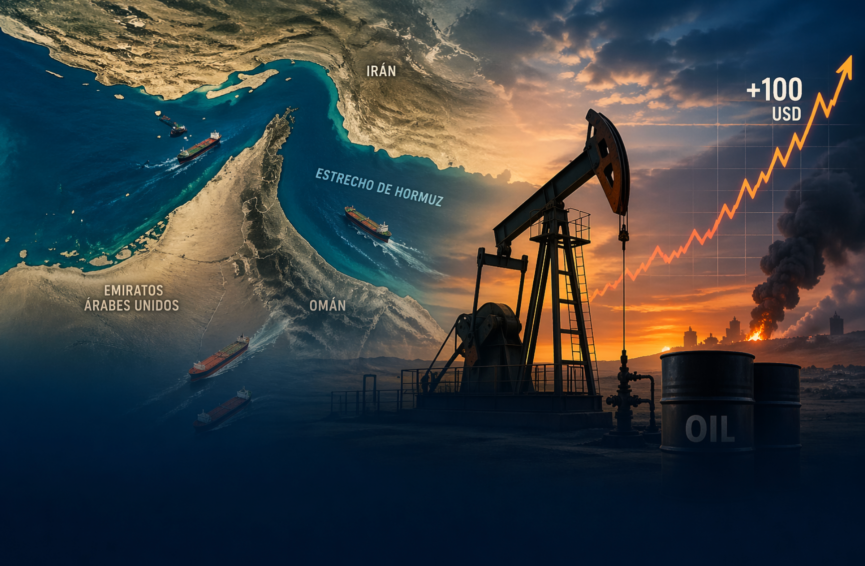 El petróleo supera los US$100 por la tensión en Medio Oriente y el bloqueo en Ormuz