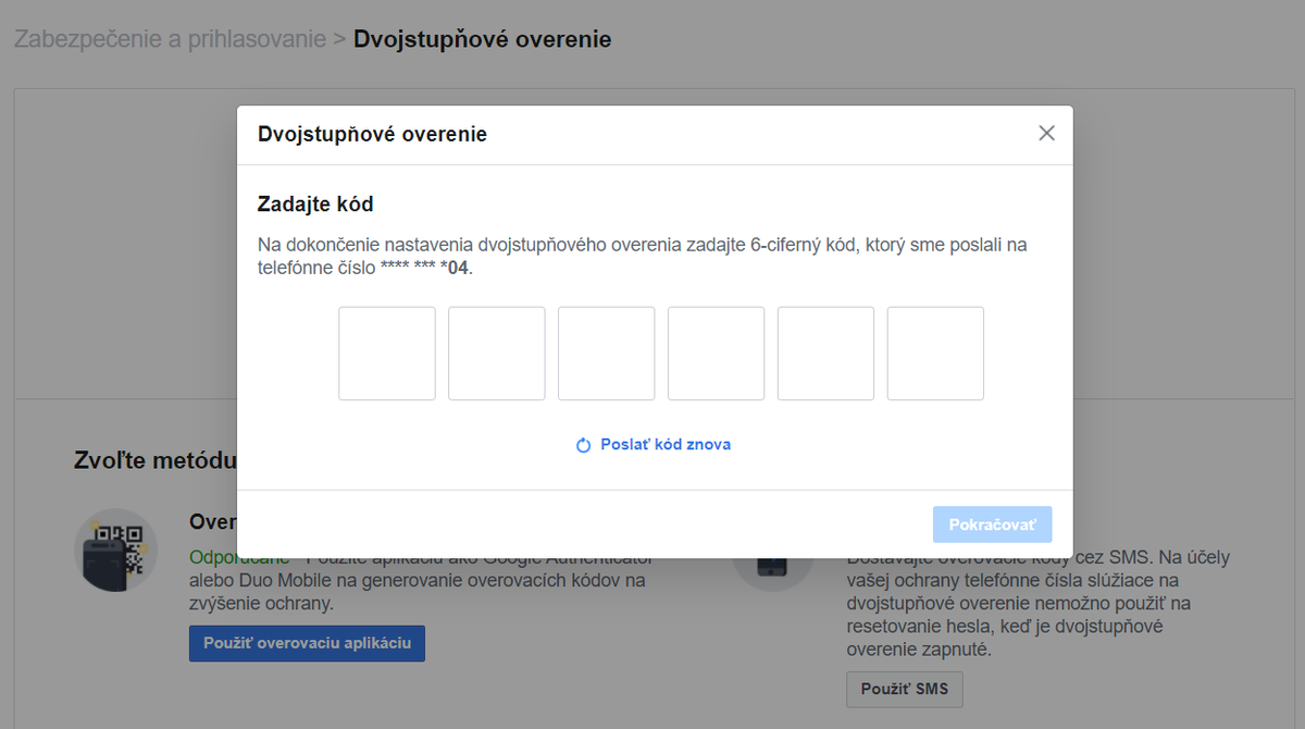 7. dvojfázové overenie
