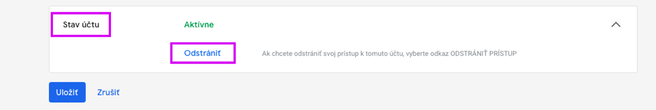 9_Google Merchant Center – Odstránenie svojho prístupu