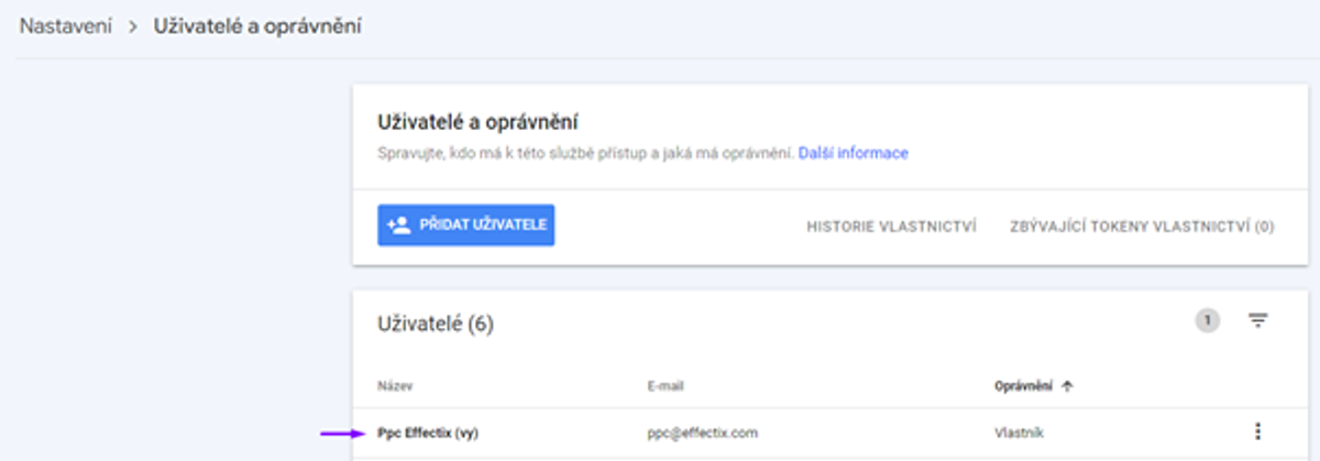Zdieľanie prístupov do Google Search Console