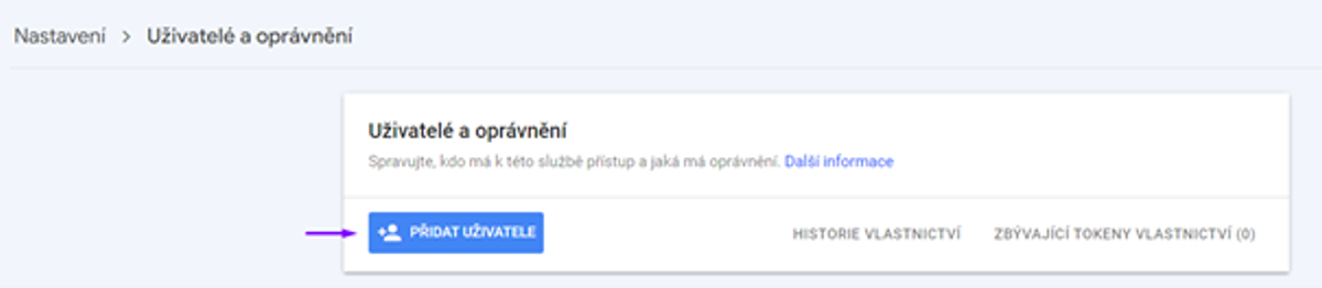 Zdieľanie prístupov do Google Search Console
