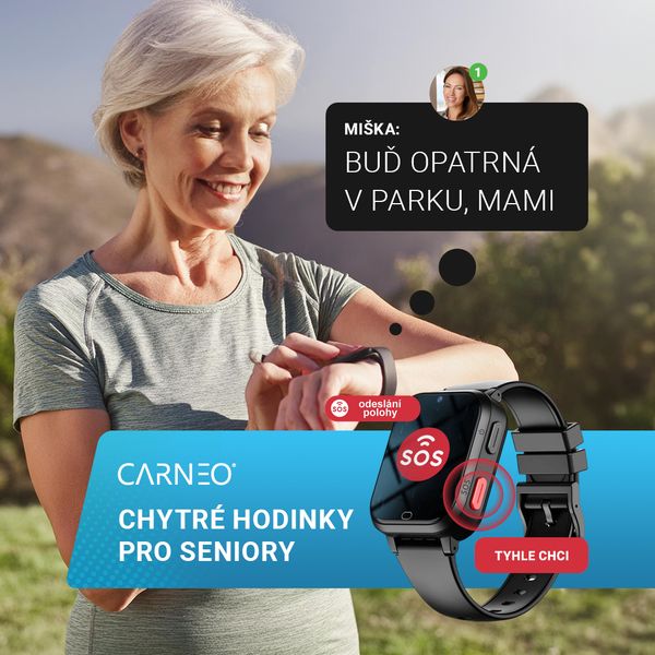 Carneo — hodinky pre seniorov: „Buď opatrná v parku“