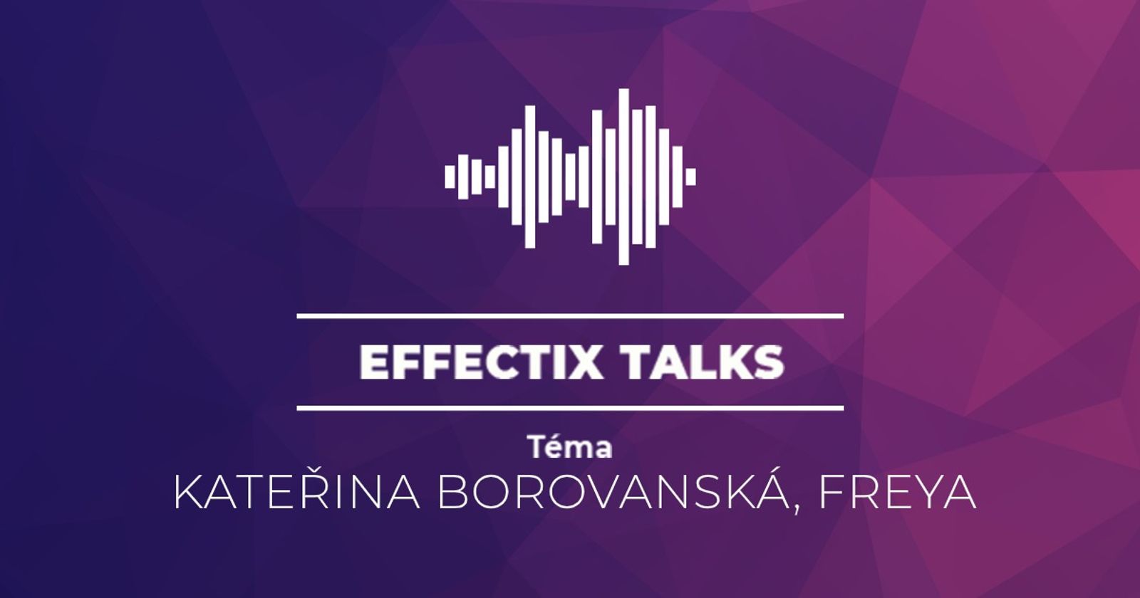 Effectix Talks 02-2020: Kateřina Borovanská, FREYA