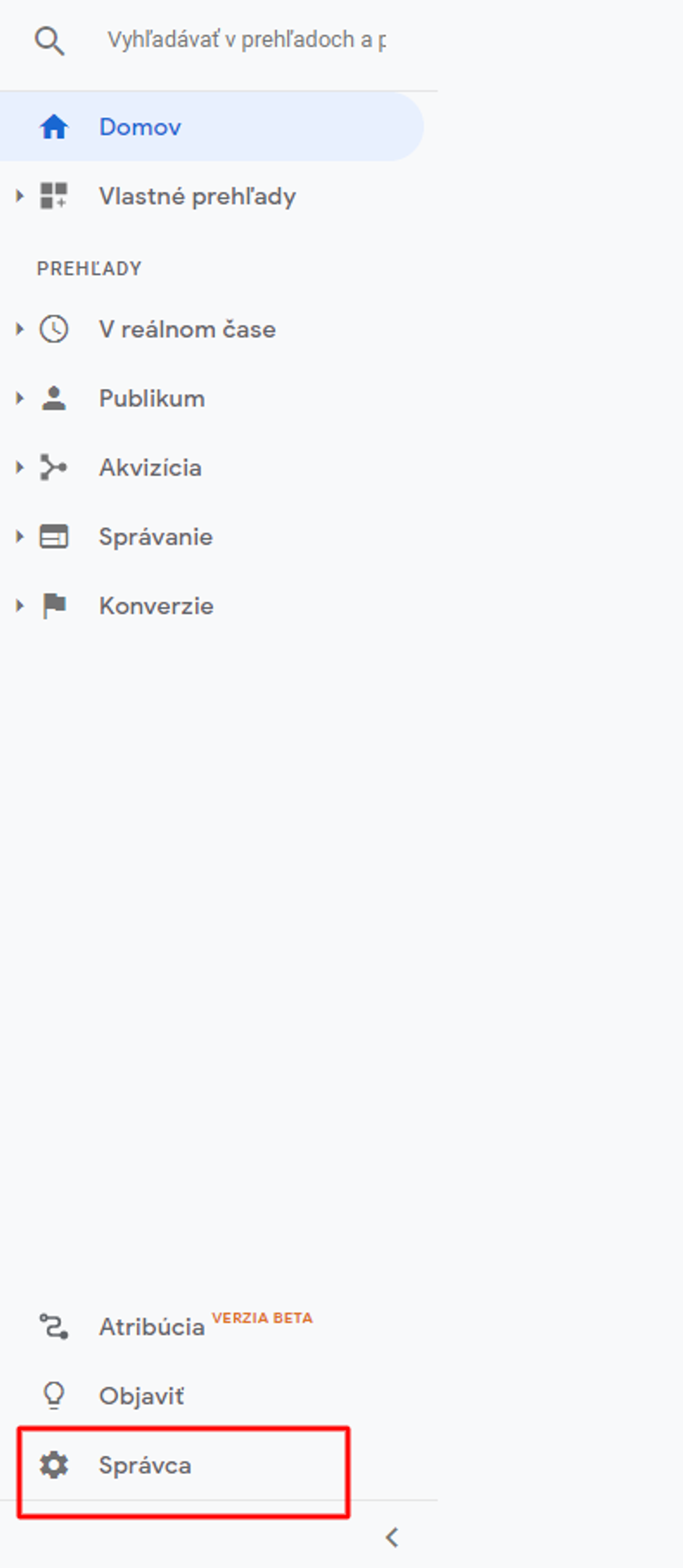 02-účet Google Analytics Správca