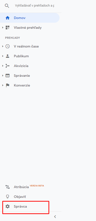 02-účet Google Analytics Správca