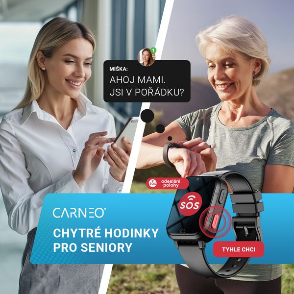 Carneo — hodinky pre seniorov: „Ahoj mami“