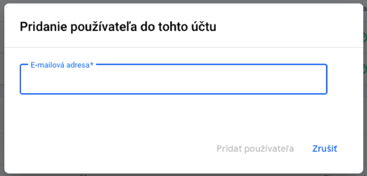 3_Google Merchant Center – Pridanie používateľa – E-mail
