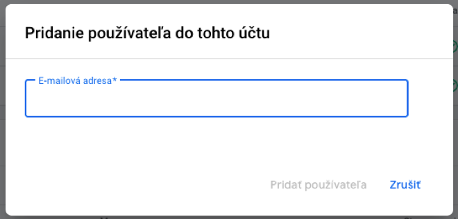3_Google Merchant Center – Pridanie používateľa – E-mail