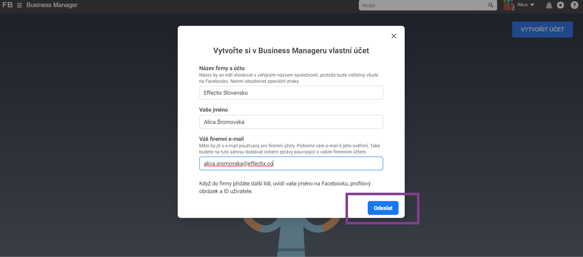 2-Ako si založiť Business manager-effectix