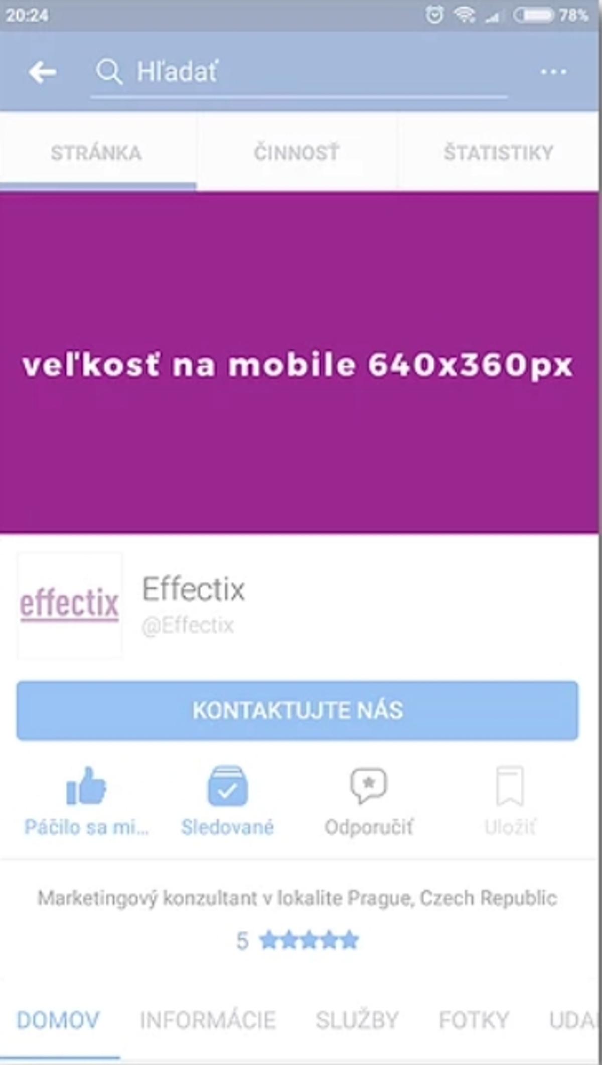 velkost facebook cover na mobile