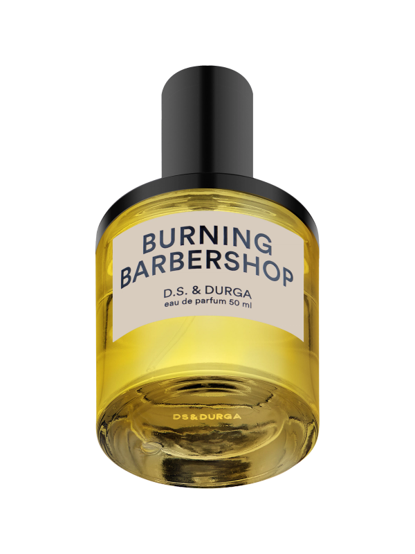 A bottle of "burning barbershop" eau de parfum by d.s. & durga, 50 ml.