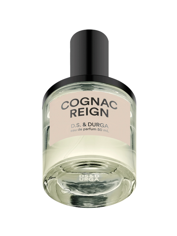 A bottle of "cognac reign" eau de parfum by d.s. & durga, 50 ml.