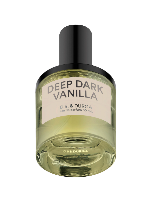 A bottle of "deep dark vanilla" eau de parfum by d.s. & durga, 50 ml.