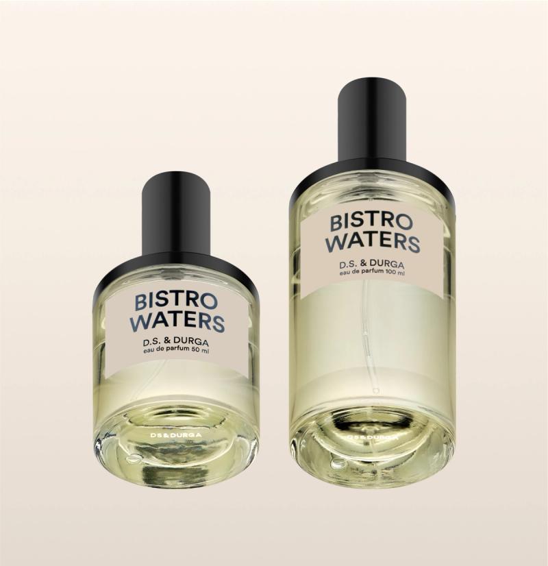 Two bottles of "bistro waters"  perfume by d.s. & durga in varying sizes. 