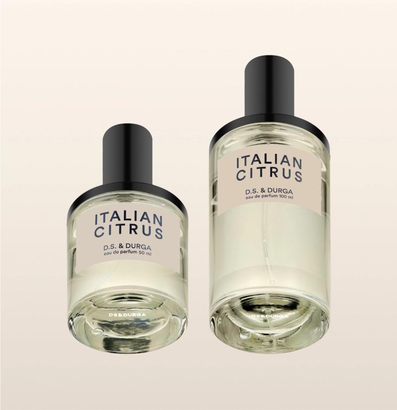 Two bottles of "italian citrus"  perfume by d.s. & durga in varying sizes. 
