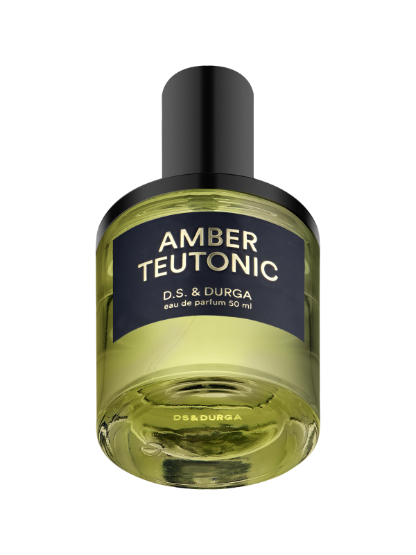 A bottle of "amber teutonic" eau de parfum by d.s. & durga, 50 ml.